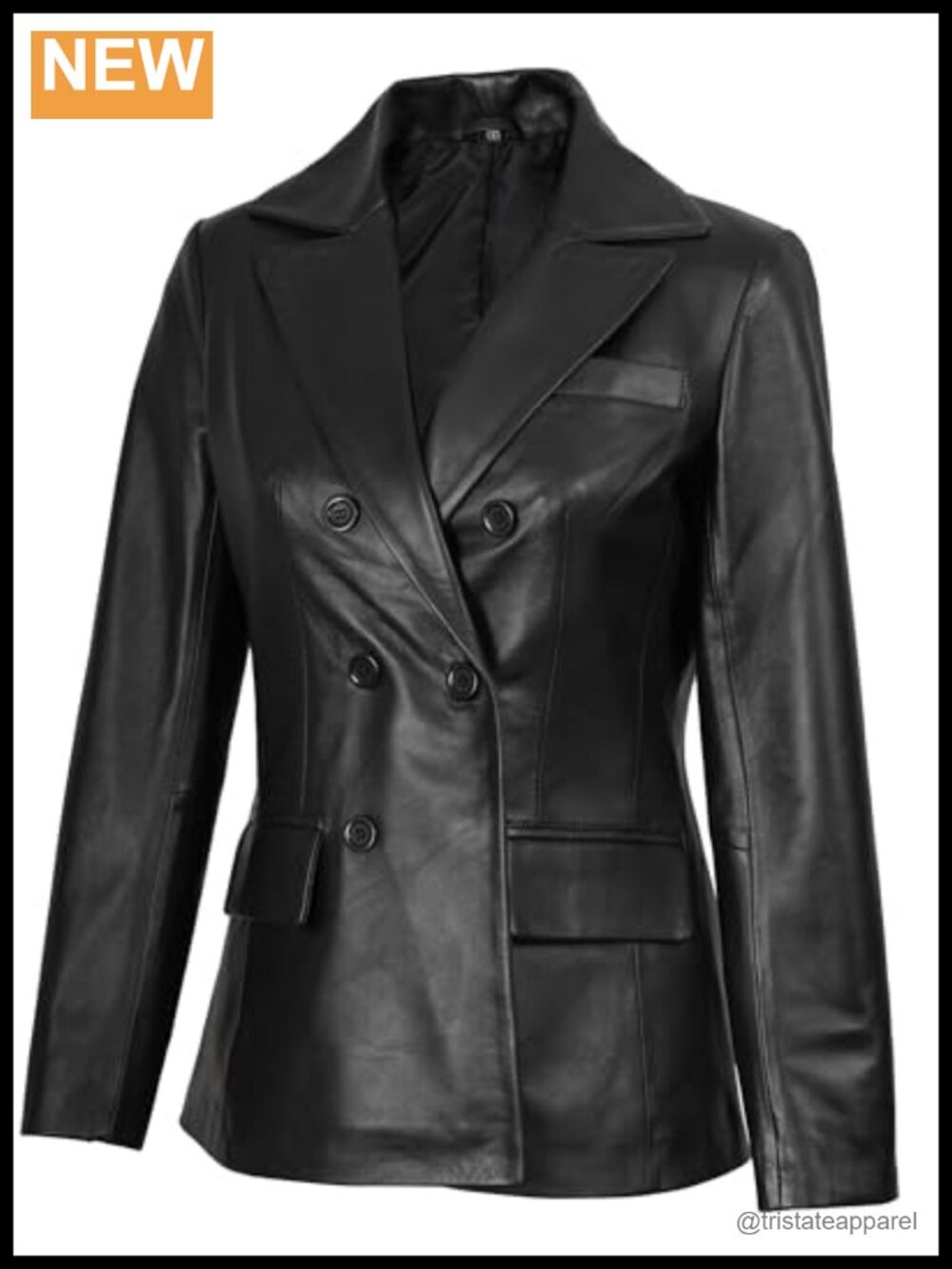 Real Lambskin Leather Women's Long Motorcycle Jacket